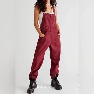 We The Free Ziggy Overalls- Burgundy